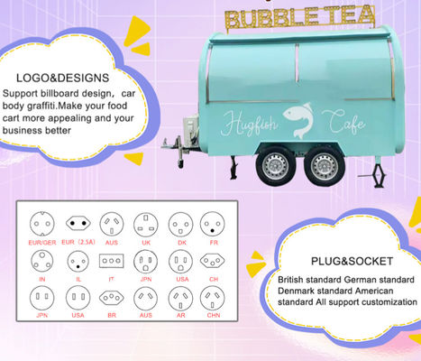 Customized Fully Equipped Food Truck Concession Bubble Tea Coffee Food Trailers